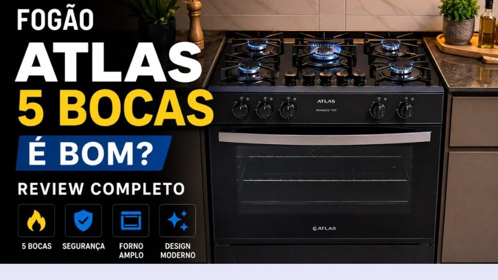 Foto do Fogão Atlas 5 Bocas para review de desempenho e qualidade