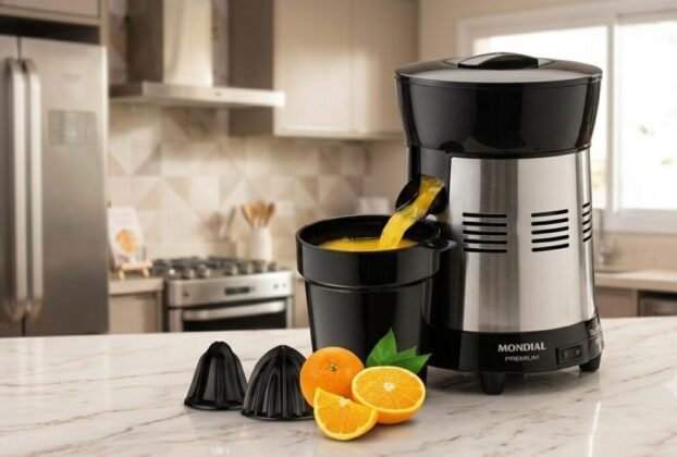 Extrator de Sucos Mondial E-10 vale a pena? Review completo do modelo Turbo Premium 250W preto e inox.