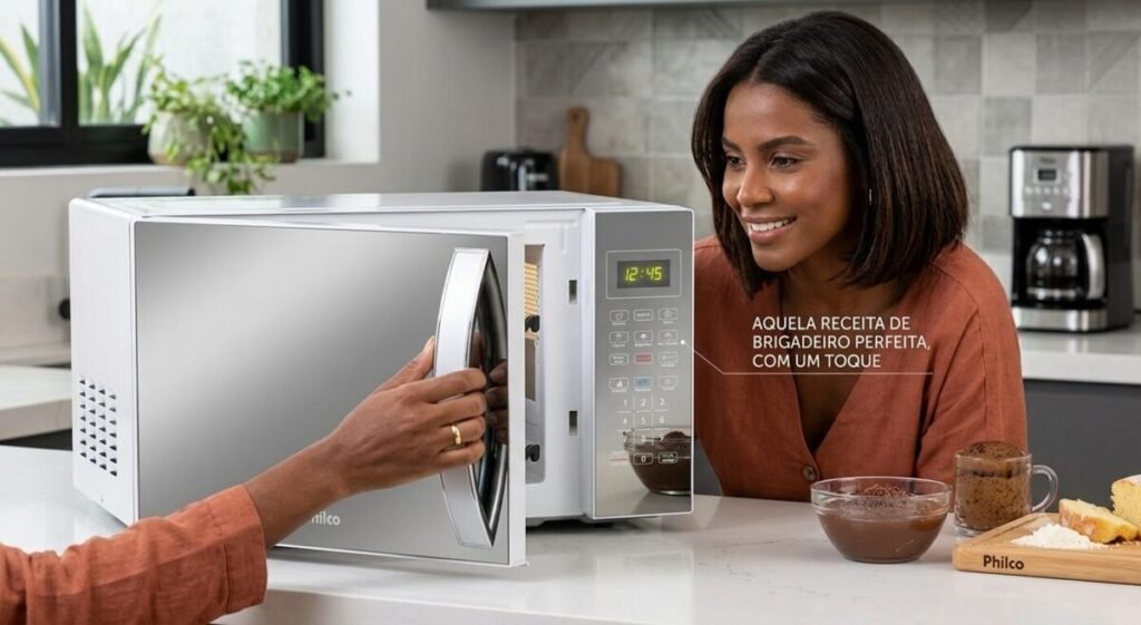 Painel de controle do micro-ondas Philco PMO30E mostrando funções