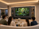 Painel para TV até 65 polegadas em sala moderna